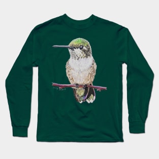 Perched Hummingbird Long Sleeve T-Shirt